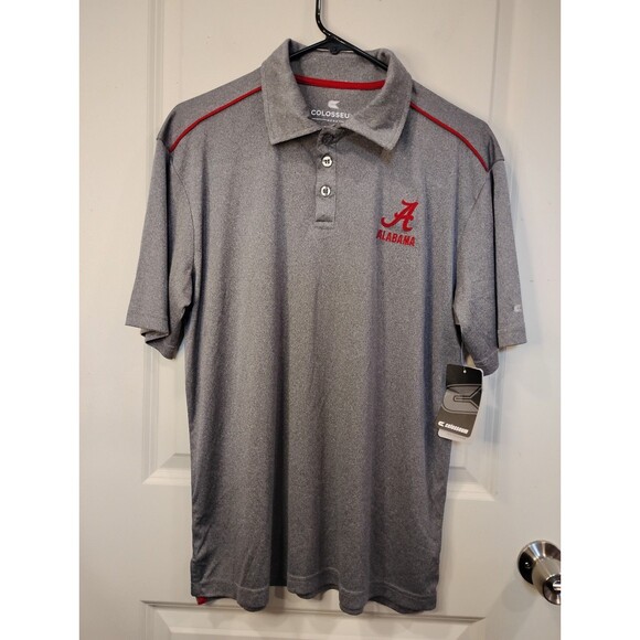 Men's Colosseum University of Alabama Short Sleeve Polo Shirt Heather Gray Small - Picture 2 of 7